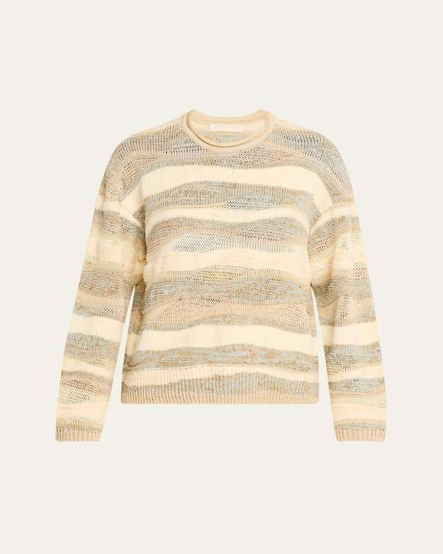 Francie Striped Crewneck Cotton Knit Sweat